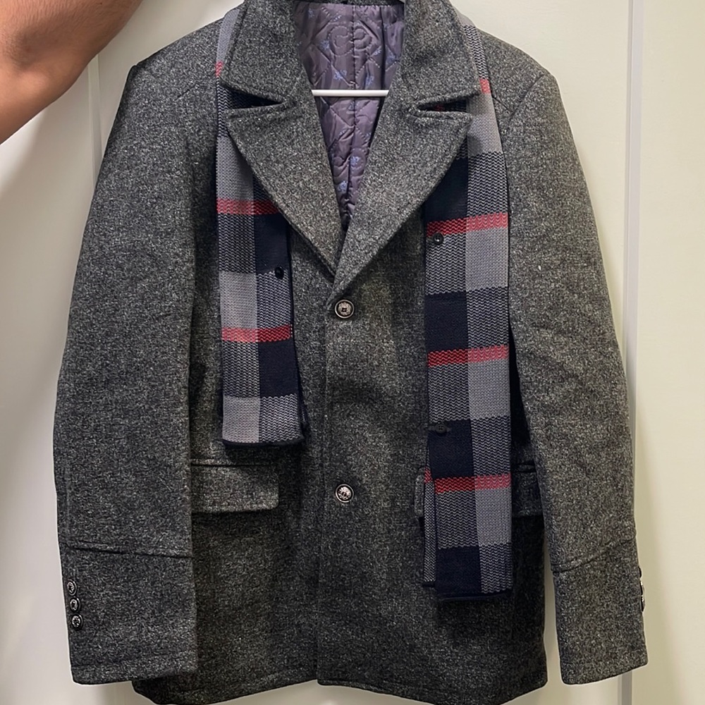 Brand new without tags mens grey pea coat